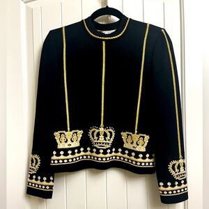 ST JOHN COLLECTION By Marie Gray Black Wool Blend Sweater, Size S